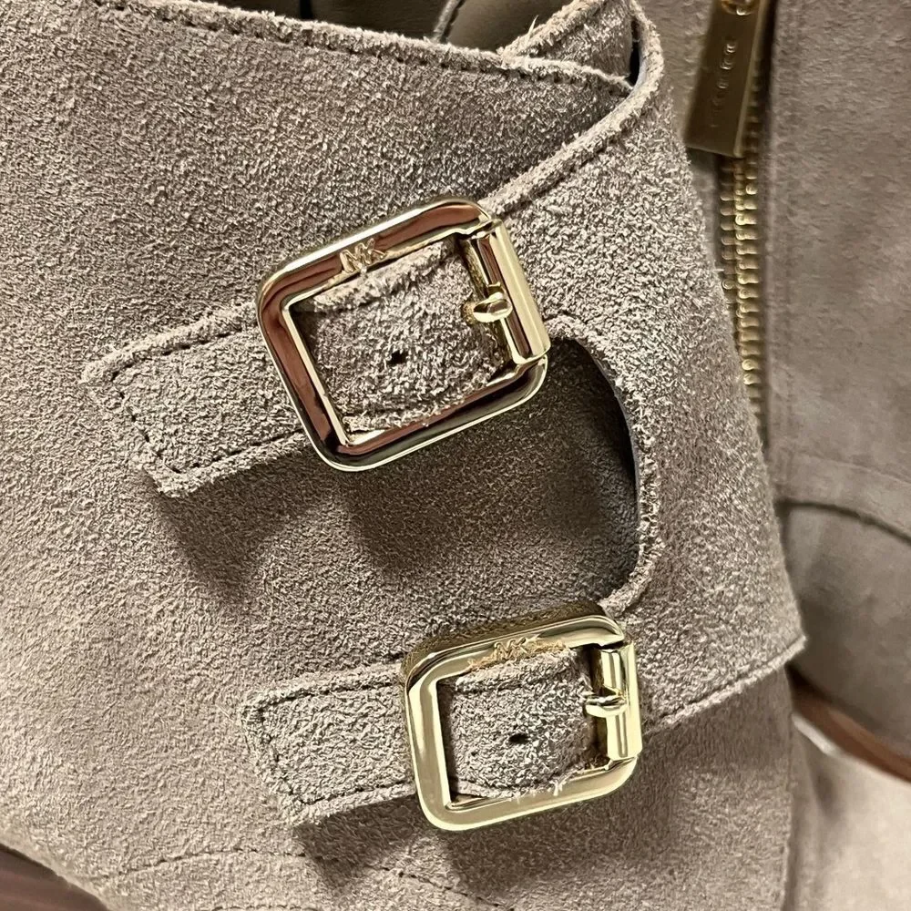 Michael Kors Gray Suede Loni Ankle Booties (7)